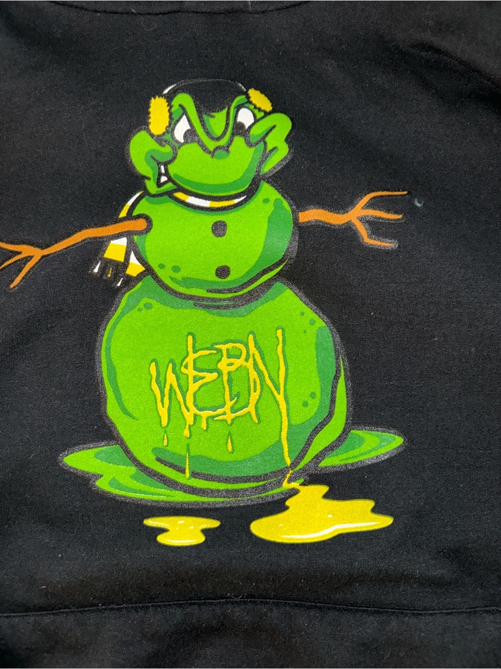 Vintage WEBN Green Frog Graphic Hoodie